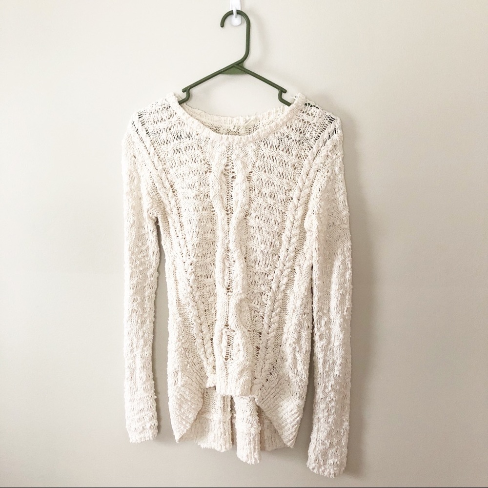 Anthropologie Moth Crossed Cables Sweater